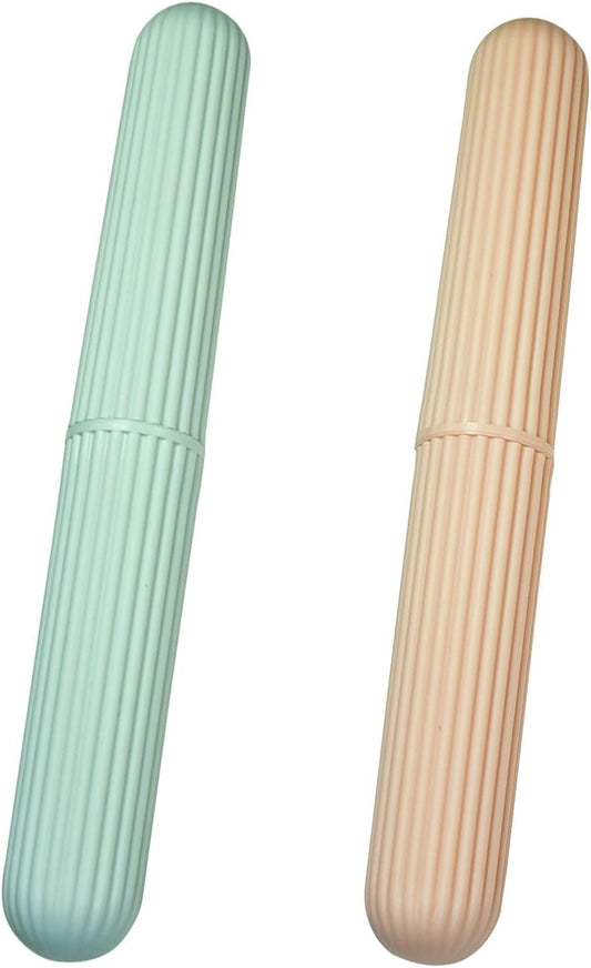 2 Pcs Travel Toothbrush Case，Toothbrush Containers，Portable Waterproof Toothbrush Holder for Travel/Camping/School/Home.